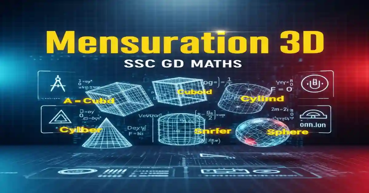 SSC GD Mensuration, Mensuration 3D SSC GD, SSC GD Maths, SSC GD Mensuration Questions, SSC GD Preparation